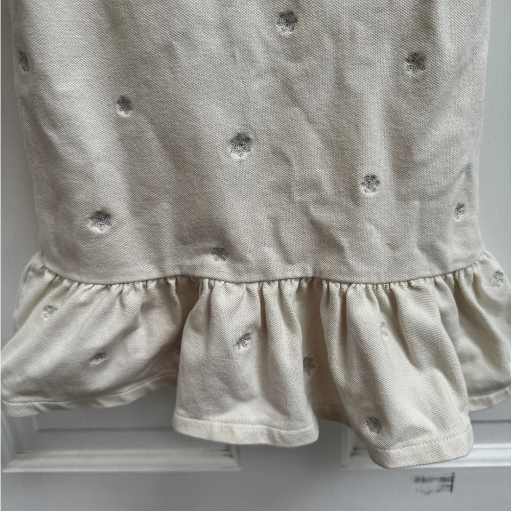 Ralph Lauren 3T Cream Snowflake Short Sleeve Polo Collared Dress